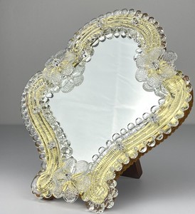 Miroir en verre de Murano original, décoration vintage pour la maison - Product Image 1