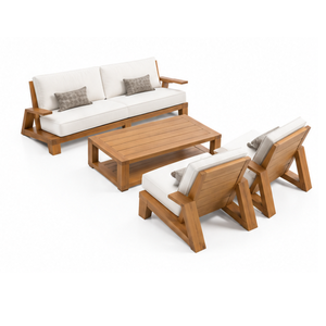 Ensemble de canapé et table basse en teck massif pour l'extérieur, idéal pour les hôtels de luxe, les complexes hôteliers, les appartements, les patios, les terrasses, les meubles d'hôtellerie - Product Image 2