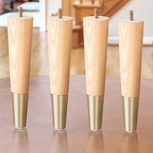 Nordicleatherwood Solid Wood Furniture Leg with <b>Copper</b> Wooden <b>Accessories</b> Sofa Bed Cabinet <b>Kitchen</b> Application - Product Image 5