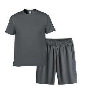 Ensemble décontracté pour homme, short à manches courtes, deux pièces, automne, personnalisation, polyester/coton, écologique, respirant, léger - Product Image 1