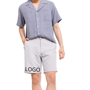 Shorts pour hommes formels en 100% polyester effet laine, coupe cargo, avec impression personnalisée et décoration vintage, séchage rapide, braguette zippée, taille mi-haute, service OEM - Product Image 1