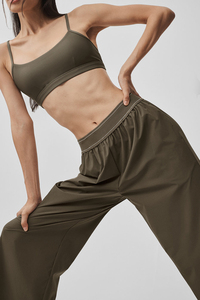 Pantalon de jogging taille haute pour femme avec cordon de serrage, coupe droite ample et confortable, idéal pour le fitness et les loisirs - Product Image 3