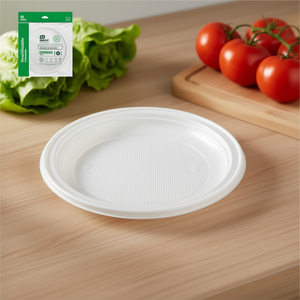 Barquette alimentaire jetable en plastique 25cm PLATO LLANO REDONDO BLANCO Réutilisable 5 unités/boîte - Product Image 2