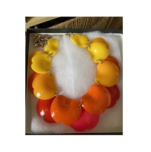 APEX ALIGN Peace Resin Pendant <b>Statement</b> <b>Necklace</b> Women Cute Trendy Party Jewelry Gift - Product Image 1