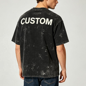 Men's T-shirts Blank Heavyweight Cropped t Shirt Men Plain Tee Custom <b>logo</b> Cotton Tshirts Wholesale - Product Image 5