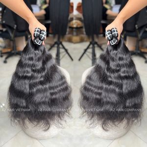 Extensions de cheveux vierges vietnamiens de qualité supérieure, double trame, couleur naturelle, soyeuses et lisses - Product Image 1