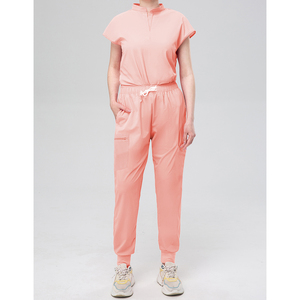 Customized Medical <b>Scrub</b> <b>Set</b> for Women - Modern <b>Scrub</b> Top & Slim Jogger <b>Scrub</b> Pants, Multi Pockets, Anti-Wrinkle - Product Image 2