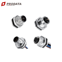 Conector Macho M12 de 4 Pines con Código T a Prueba de Agua para Dispositivos de Comunicación