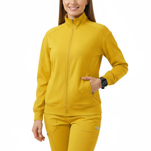 Blouses médicales extensibles pour femmes, coupe athlétique, fermeture éclair intégrale, anti-humidité, vêtements professionnels d'hôpital pour infirmières - Product Image 1