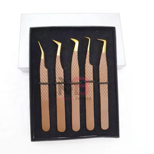 ชุดแหนบต่อขนตาปลายแหลมสแตนเลสแบบมืออาชีพ พร้อมกระจกและอุปกรณ์เสริมความงาม - Product Image 2