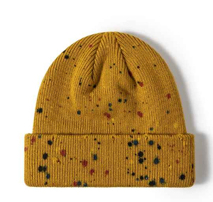 Custom Cotton Knitted Dot Pattern Beanie Hat Wholesale <b>Winter</b> <b>Cap</b> Warm Cuffed Unisex OEM Logo Embroidered Sublimation Printed - Product Image 3