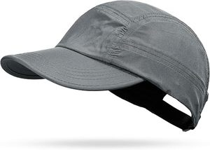 Casquette de sport unisexe grise à 6 panneaux, respirante, imperméable, en maille, avec fermeture auto-agrippante réglable, pour activités de plein air et usage décontracté - Product Image 5