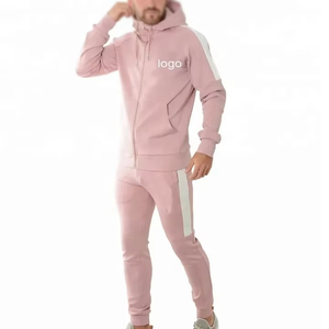 Survêtements de jogging à capuche respirants 2 pièces en polyester/coton pour hommes, style streetwear et sportswear, personnalisables en gros avec fermeture éclair - Product Image 6