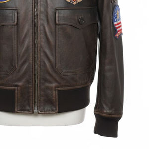 Veste en cuir pour homme sur mesure, couleur unie, style streetwear, pour la saison hivernale - Product Image 6