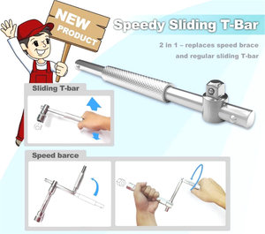 Fournisseur Taïwanais DIY Métrique OEM 3/8" Dr. x 255mmL Acier Chrome Vanadium 2-EN-1 Barre en T Rapide et Coulissante - Product Image 3