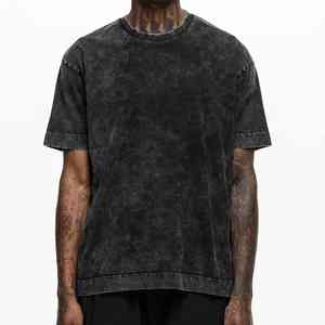 Camiseta Vintage Oversize para Hombre con Lavado Ácido a Precio Económico, Mejor Diseño, Bajo MOQ, Camiseta de Color Sólido con Lavado Ácido en Venta - Product Image 1