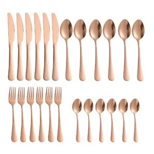 Juego de Cubiertos de Lujo en Oro Rosa, Juego de Cubiertos de Acero Inoxidable 410 de Primera Calidad, Aptos para Lavavajillas, Acabado Pulido Espejo, Vajilla para Restaurante - Product Image 5
