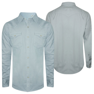 Camisas Casuales de Mezclilla Lavada de Algodón y Seda de Manga Corta Baratas para Hombre, Últimos Diseños de Camisas Vaqueras Occidentales de Manga Larga para Hombre - Product Image 6