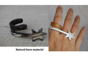 Bague en corne de buffle naturelle faite à la main spirale rampant étoile anneau en corne de taureau poli pour Souvenirs amour produit d'artisanat naturel - Product Image 5