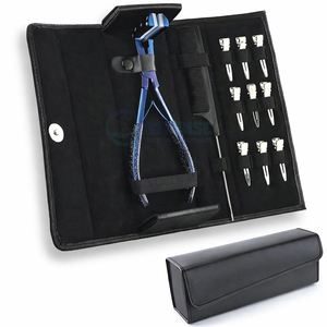 Kit de pinces professionnelles pour extensions de cheveux à bandes adhésives en acier inoxydable noir étanche avec clips et peigne pour coiffeurs – Vente en gros - Product Image 2