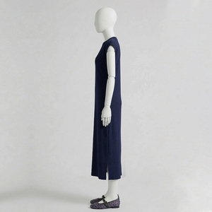 High Quality Control Women's Elastic Waist Fleece Sleepwear Gown Set Soft 100% Cotton Long Active Wear Comfortable Solid Color - Product Image 4