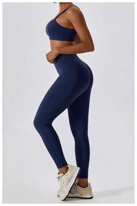 Leggings y Sujetador Deportivos de Yoga para Mujer, Diseño Nuevo y Moderno, Venta al Por Mayor, Sin Costuras, Alta Elasticidad, Color Sólido, con Bolsillo - Product Image 4