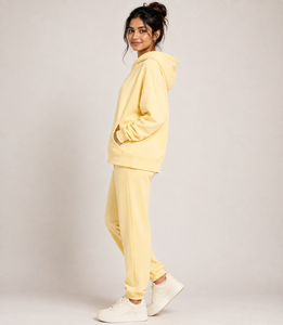 Women 100% Cotton Winter Lined Breathable Heavy Weight Boxy Oversized <b>Zip</b>-Up Hoodies with Puff Print - Product Image 5
