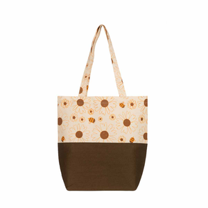 <b>Canvas</b> Tote Bag Solid Color Bohemian Style Open Closure Water Resistant Cotton Lining for Shopping All Seasons - Product Image 1