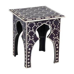 Prix direct usine Tabouret incrustation d'os design nid d'abeille pour salon pas cher Tabouret incrustation d'os noir blanc au meilleur prix - Product Image 5