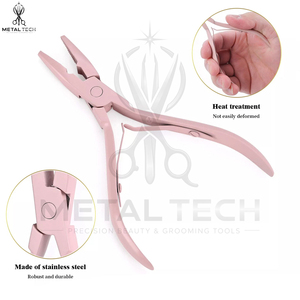High Quality Micro Links Beads Rings Feather Crimp Plier Hair Extension <b>Tools</b> Double Rubber Handle Grip Easy Use Extension Plier - Product Image 3