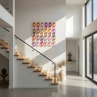 Décoration murale surdimensionnée en résine acrylique à maillons de chaîne, accent suspendu transparent, style moderne pour l'intérieur de la maison