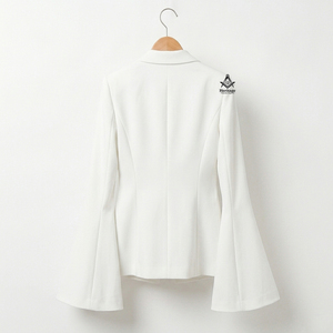 Greek Apparel Heritage Masonic Regalia Delta Sorority Women Stylish Elegant Breathable Office <b>Blazer</b> Single <b>Button</b> Outerwear - Product Image 3