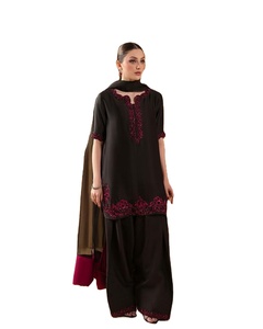 Caliente multicolor Georgette seda bordada peso ligero rutina diaria fiesta especial Kurti y conjunto inferior tarifa razonable - Product Image 1