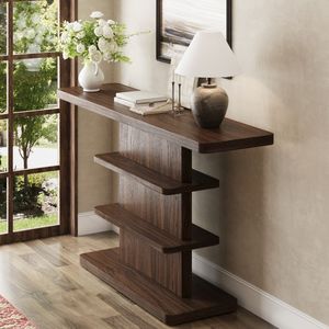 Consolle Vintage da 63 Pollici dal Design Elegante con 2 Ripiani Aperti e Alta Capacità di Carico per Soggiorno - Product Image 5