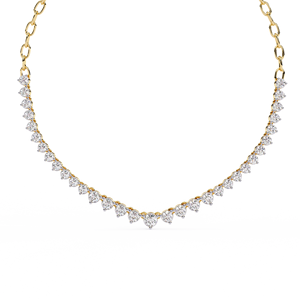 Elegante collar Riviera con diamantes de corte redondo graduado para damas, joyería fina brillante para bodas, fiestas y momentos especiales. - Product Image 1