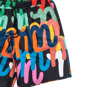 Pantalones Cortos Deportivos Personalizados con Estampado Multicolor, Estilo Drip Art, de Poliéster, para Hombre, Ropa Deportiva para Gimnasio - Product Image 2