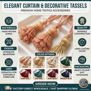 Enhance Your Designs with Premium Handcrafted Polyester Beaded Tassels-elegant Durable Home Textile for Unique Curtain Accents - Product Image 6