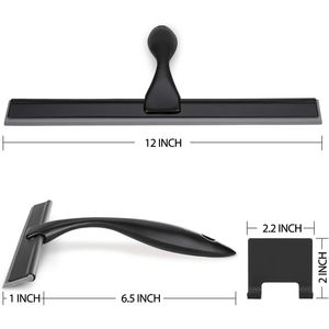Tergivetro multiuso da 12 pollici in acciaio inossidabile nero per porte doccia, finestre del bagno e vetri dell'auto - Product Image 1