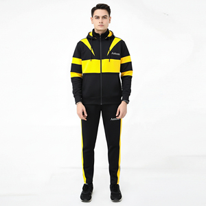 French Terry Men's Heavyweight 100% Cotton Casual Solid Winter Sweat Suit Breathable <b>Hoodie</b> and Jogger Sweatpants Set - Product Image 2