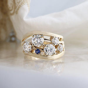 Igi Lab เติบโตแบบวินเทจ14K แหวนเงินสเตอร์ลิงทำด้วยมือสีเหลืองทองแหวนแต่งงาน/หมั้นเพชรตัดแหวนดีสำหรับทุกเพศ - Product Image 2