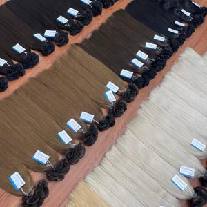 Extensions de cheveux vietnamiennes tissées à la main en gros, 100 % cheveux humains, double épaisseur, aspect naturel, stock disponible - Product Image 1