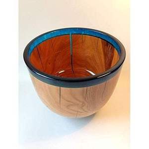 Bol en bois moderne de luxe écologique pour occasions spéciales, incrustation en résine verte, design Wabi Sabi, pour servir les aliments, offrir en cadeau, bol décoratif - Product Image 2