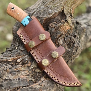 Coltello da Caccia Artigianale in Acciaio Inossidabile con Manico in Legno Naturale e Fodero in Pelle, Coltello Multifunzionale per Campeggio OEM <span class=keywords><strong>Pasha</strong></span> - Product Image 4