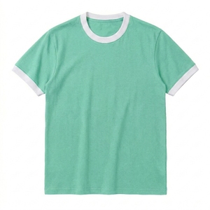 Men Light <b>Weight</b> Breathable Combed Cotton Fabric Solid Color Crew Neck Short Sleeve <b>Blank</b> Design T Shirt Wholesale Price - Product Image 1