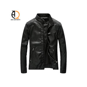 Blouson en cuir d'hiver style classique, vêtement d'extérieur en cuir véritable, mode décontractée avec logo frontal pour la vente en gros - Product Image 1