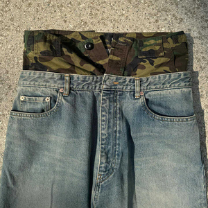 Men's Winter Solid Breathable Lightweight Baggy Cotton Jeans with Adjustable Fit Raw Hem and Modern Urban Look - Product Image 3