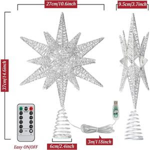 Decorazione Natalizia per Albero di Natale con 8 Modalità di Illuminazione, Alimentata via USB, con Timer Regolabile per Ornamenti Natalizi - Product Image 4
