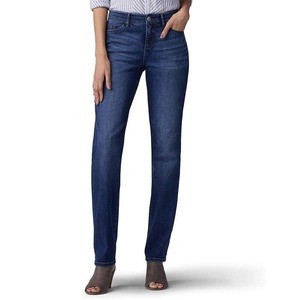 Jeans pour femmes - Pantalon en denim coupe droite personnalisé, coton de haute qualité, coupe droite, taille haute, jeans grande taille pour femme - Product Image 2