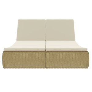 Beige Poly Rattan Patio Lounge Bed Muebles de exterior con estilo - Product Image 3