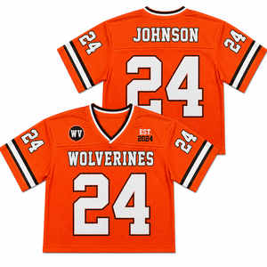 Camiseta Deportiva de Fútbol Americano para Hombre, Color Verde Bosque, Estilo Boxy, Bordada con Nombre y Número del Jugador del Equipo Personalizado, Uniforme de Malla, Camiseta de Sarga al por Mayor de Fábrica - Product Image 2